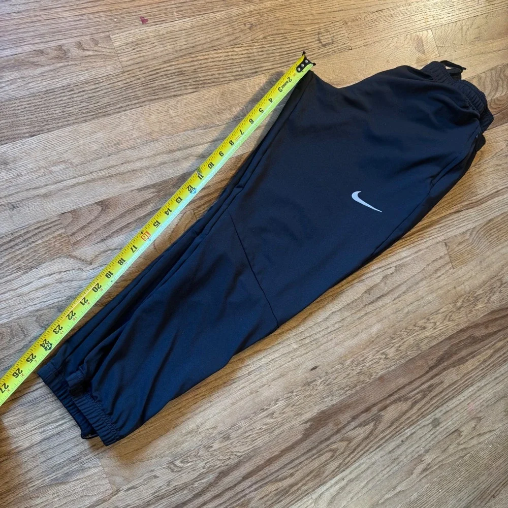 Nike Dri-FIT Mens Large Black Running Joggers Ankle Zip Training Pants CU5352